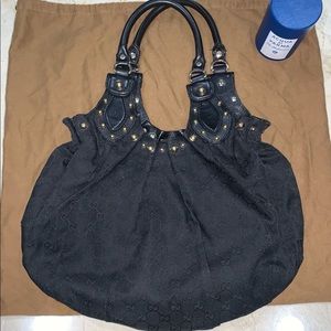 Gucci Sukey Canvas Logo with Gold accent Bag